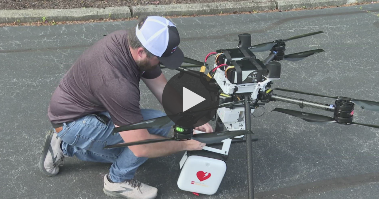 drone pilot plans to launch AED for demo rescue.